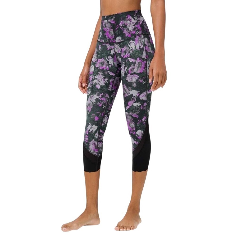 Lululemon Wunder Under High-Rise Crop Scallop Luxtreme Floral Shift Multi Size 6